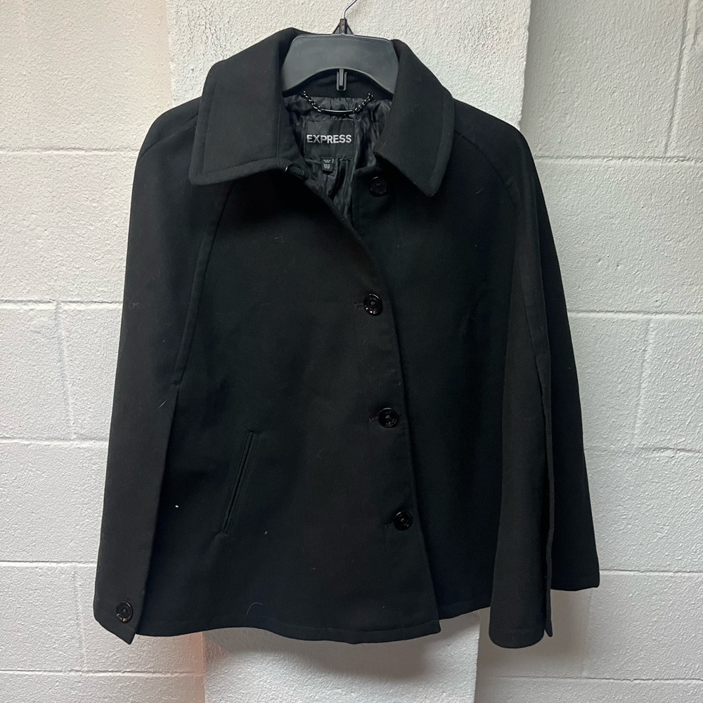 Express Women's Classic Black Cape Jacket